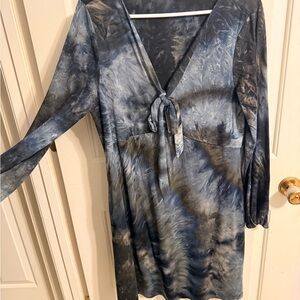 Suzanne Betro Navy Tie-Dye Dress